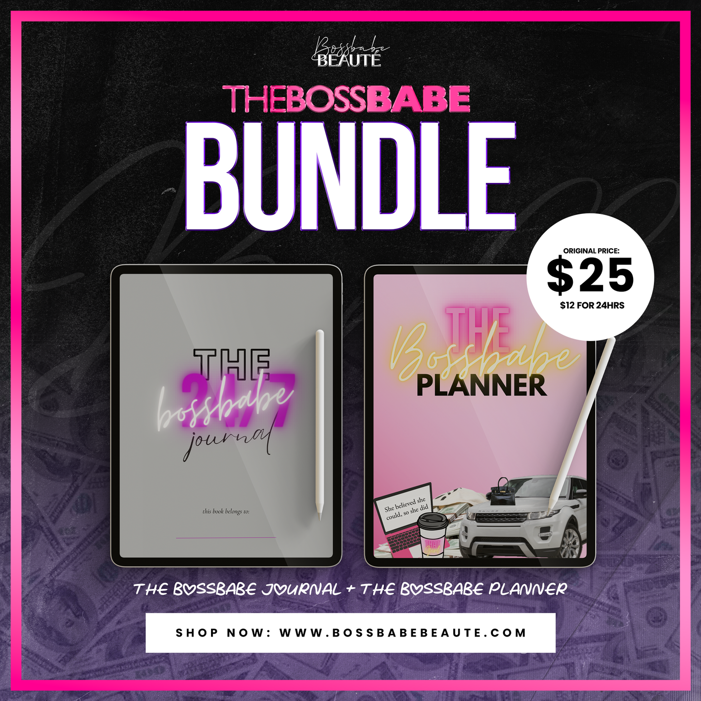 The Bossbabe planner and 24/7 journal bundle